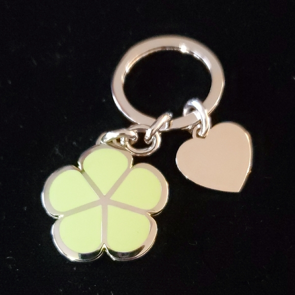 Accessories - Heart & Clover Keychain Charm in Light Green